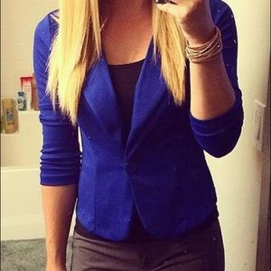 Royal Blue One Button Blazer